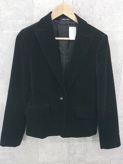 ◇ COMME CA DU MODE コムサデモード 1Bベロア 長袖 テーラード ジャケット 15 ブラック * 1002799272315 【中古】