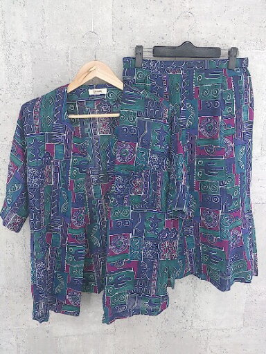 ◇ Drexxon DORIAN 総柄 半袖 ジャケット ロング スカート セットアップ 上下 13 マルチ * 【中古】 ◇ Drexxon DORIAN 総柄 半袖 ジャケット ロング スカート セットアップ 上下 13 マルチ * 【中古】