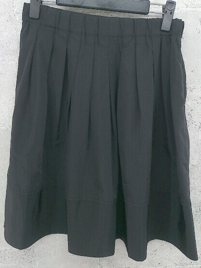 ◇ une blanche plume プリュムブランシュ 膝丈 ギャザー スカート ブラック * 1002799394086 【中古】