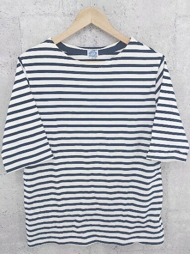 ◇ FREAK'S STORE フリークスストア ボーダー 七分袖 チュニック L 40 ネイビー ホワイト * 【中古】 ◇ FREAK'S STORE フリークスストア ボーダー 七分袖 チュニック L 40 ネイビー ホワイト * 【中古】