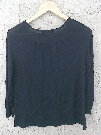 ◇ HUMAN WOMAN ヒューマンウーマン ニット 長袖 セーター 2 ネイビー * 【中古】