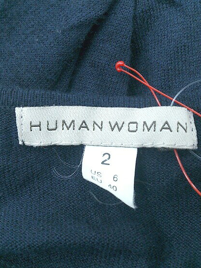◇ HUMAN WOMAN ヒューマンウーマン ニット 長袖 セーター 2 ネイビー * 【中古】