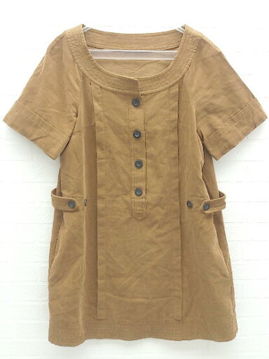 ◇ MACPHEE マカフィー TOMORROWLAND 半袖 チュニック ブラウス 38 ブラウン * 【中古】 ◇ MACPHEE マカフィー TOMORROWLAND 半袖 チュニック ブラウス 38 ブラウン * 【中古】