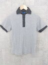 ◇ BEAMS ビームス 水玉 ドット 半袖 ポロシャツ S グレー ブラック ホワイト # 【中古】