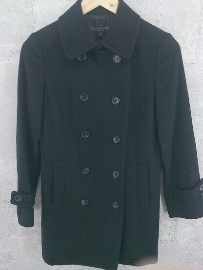 ◇ lapis luce beams ラピスルーチェ ビームス カシミヤ混 長袖 コート 36 ブラック # 【中古】
