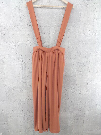 ◇ Rouge vif ルージュ ヴィフ サスペンダー付 ワイド パンツ 38 キャメル * 【中古】