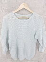 ◇ BEAUTY & YOUTH UNITED ARROWS 透かし編み 八分袖 ニット セーター ライトブルー * 【中古】