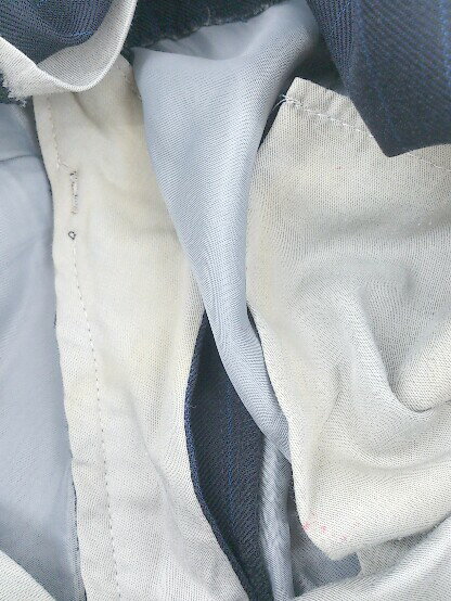 ◇ bigvision ビッグヴィジョン 背抜き 2B ネーム刺繍あり シングル パンツ スーツ ネイビー # 【中古】