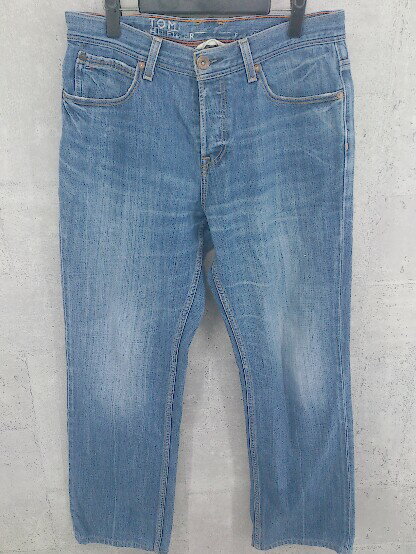 ◇ TOMMY HILFIGER トミーヒルフィガー ボタンフライ ウォッシュ加工 ジーンズ デニム パンツ 34 インディゴ # 【中古】