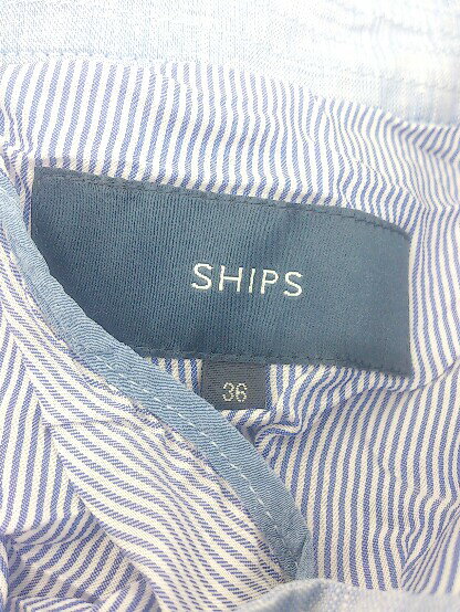 ◇ SHIPS シップス リネン100% 長袖 ジャケット 36 ブルー レディース 【中古】