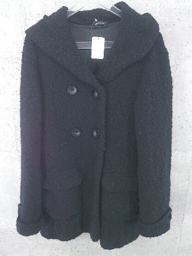 ■ COMME CA DU MODE コムサデモード フード付き 長袖 コート 11 ブラック * 【中古】 ■ COMME CA DU MODE コムサデモード フード付き 長袖 コート 11 ブラック * 【中古】