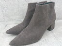 ■ Charles & Keith チャールズ&キース チャンキーヒール ショート ブーツ 39 グレー レディース 【中古】