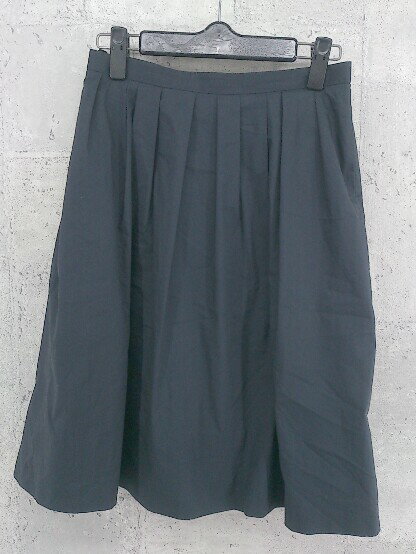 ◇ INDIVI インディヴィ 膝丈 ギャザー スカート 36 ブラック * 【中古】