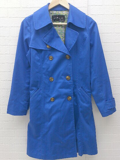 ◇ AS KNOW AS アズノゥアズ 長袖 トレンチ コート * ブルー * 1002799871952 【中古】