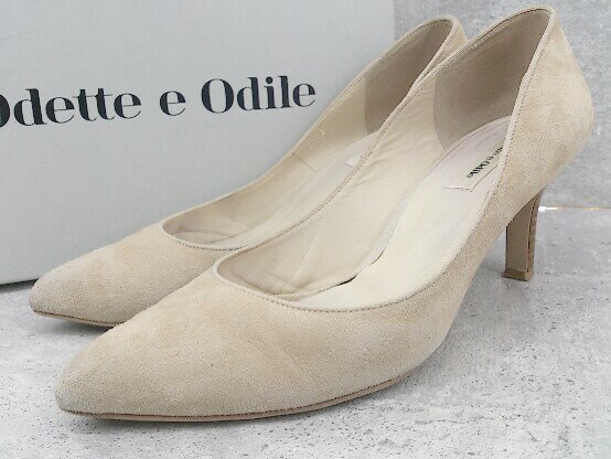 ◇ Odette e Odile オデット エ オディール ポインテッドトゥ パンプス 24 ベージュ系 * 【中古】