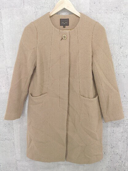 ■ Demi-Luxe BEAMS デミルクス ビームス ノーカラー コート 36 ブラウン レディース 【中古】
