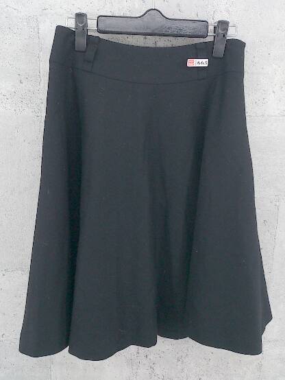 ◇ SHIPS シップス 膝丈 フレア スカート M ブラック * 1002799920254 【中古】