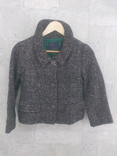 ◇ IENA イエナ シルク混 長袖 ジャケット ブラウン系 ホワイト * 【中古】 ◇ IENA イエナ シルク混 長袖 ジャケット ブラウン系 ホワイト * 【中古】
