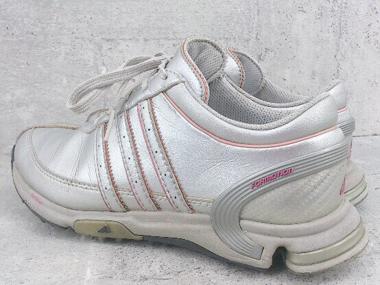 ◇ adidas アディダス トラクションライトFMシューズ レディス 670882 ゴルフ シューズ 23cm シルバー系 * 1002799992176 【中古】