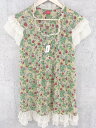◇ ninita ニニータ 半袖 チュニック M ベージュ レッド系 * 1002799993005 【中古】