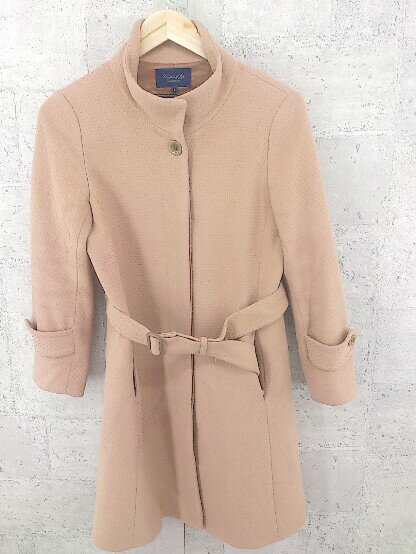 ◇ Rhythm of Life UNITED ARROWS リズムオブライフユナイテッドアローズ ベルト付 長袖 コート S ピンク * 【中古】