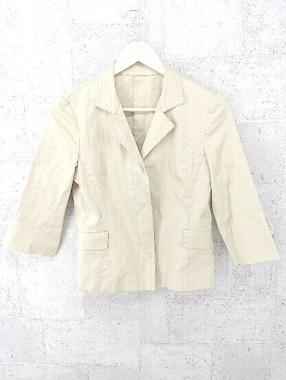 ◇ Paul Stuart ポール スチュアート 七分袖 ジャケット 9AR ベージュ * 【中古】