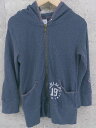 ◇ Champion チャンピオン 七分袖 ジップアップ パーカー F ブルー系 * 【中古】