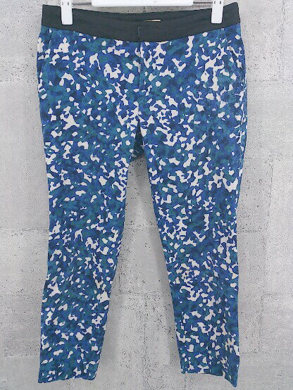 ◇ DES PRES デ プレ 総柄 タック パンツ 1 ブルー ホワイト グリーン * 【中古】