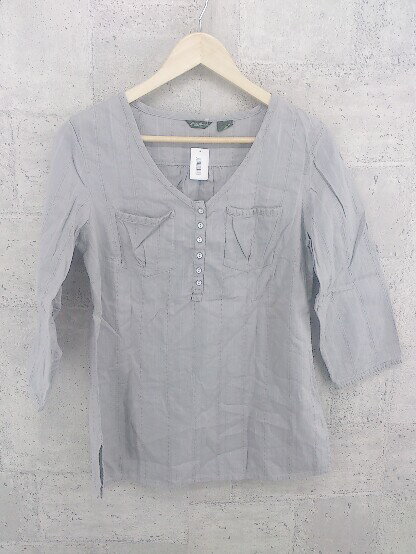 ◇ Eddie Bauer エディーバウアー ハーフボタン 長袖 チュニック S グレー * 【中古】