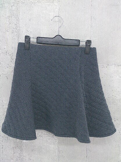 ◇ Ray BEAMS レイ ビームス 総柄 ミニ フレア スカート 0 グレー ネイビー * 【中古】