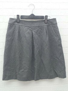 ◇ UNTITLED アンタイトル バックジップ 台形 ミニ スカート 4 ダークグレー * 【中古】