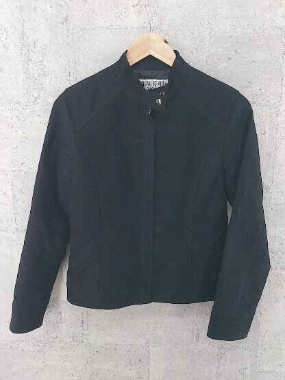 ◇ NATURAL BEAUTY BASIC ナチュラルビューティーベーシック ジップアップ 長袖 ジャケット M ブラック * 1002800305353 【中古】