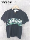 ◇ reebok classic ロゴ プリント 半袖 Tシャツ カットソー サイズO ブラック マルチ メンズ 【中古】