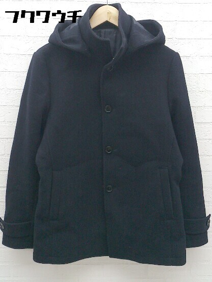 ■ COMMECAISM コムサイズム フード付 長袖 コート サイズM ネイビー レディース 【中古】