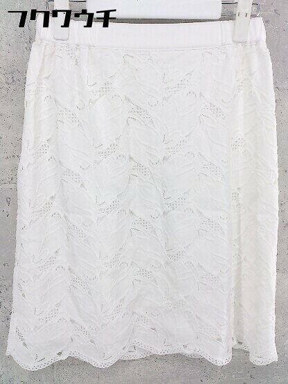 ◇ J.PRESS ジェイ プレス レース 膝丈 タイト スカート サイズ9 ホワイト レディース 【中古】