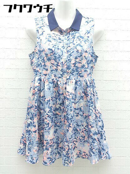 ◇ titty&Co. ティティー&コー ノースリーブ ミニ ワンピース サイズF ブルー レディース 【中古】