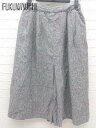 ◇ nano universe ナノユニバース ストライプ柄 ガウチョパンツ サイズ36 グレー レディース 【中古】(4)