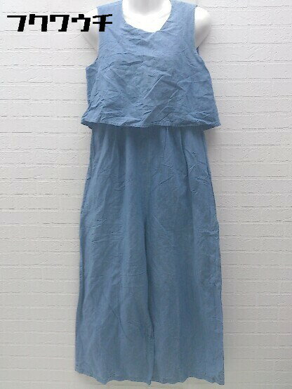 ◇ KBF アーバンリサーチ リネン混 ノースリーブ コンビネゾン オールインワン ONEサイズ ブルー レディース 【中古】