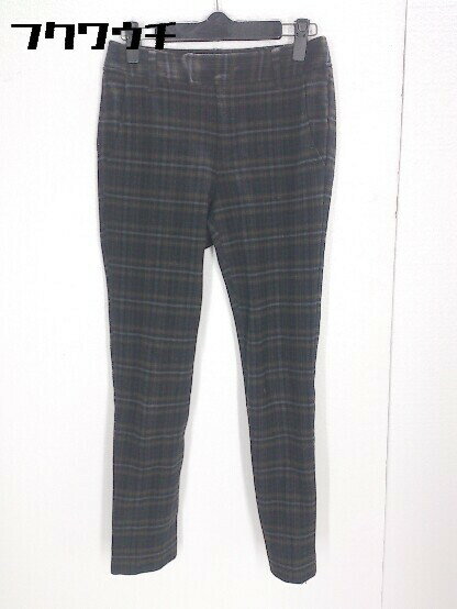 ◇ green label relaxing UNITED ARROWS チェック テーパード パンツ サイズ36 ネイビー カーキ系 レディース 【中古】