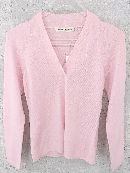 ◇ STRAWBERRY-FIELDS ストロベリーフィールズ ウール ニット 長袖 Vネック セーター ピンク * 【中古】