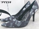 ◇ ◎ NINE WEST ナインウエスト ポインテッドトゥ ヒール パンプス サイズ5 M ブラック グレー レディース 【中古】