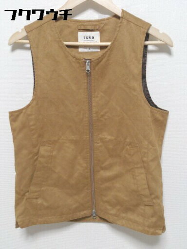 ◇ ikka イッカ ジップアップ ベスト サイズM ブラウン レディース 【中古】 ◇ ikka イッカ ジップアップ ベスト サイズM ブラウン レディース 【中古】