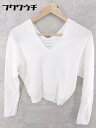◇ UNITED ARROWS ユナイテッドアローズ コットン Vネック 長袖 ニット セーター サイズ ホワイト レディース 【中古】