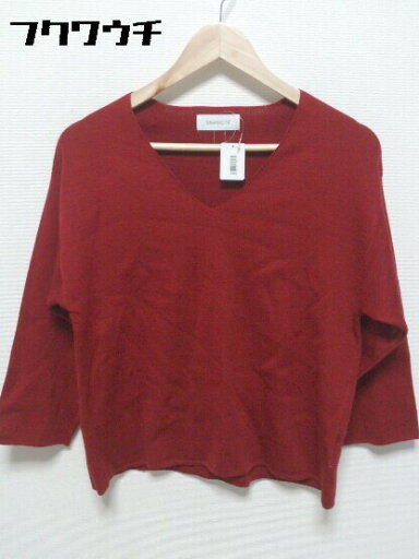 ◇ Simplicite シンプリシテェ 七分袖 Vネック ニット セーター レッド系 レディース 【中古】 ◇ Simplicite シンプリシテェ 七分袖 Vネック ニット セーター レッド系 レディース 【中古】
