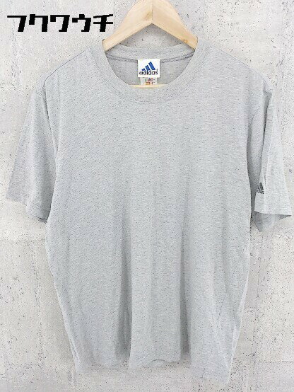◇ adidas アディダス ロゴ プリント エキップメント 半袖 Tシャツ カットソー サイズL グレー メンズ 【中古】