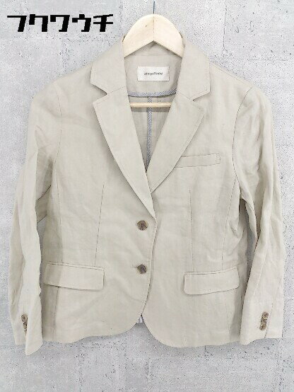 ◇ Simplicite シンプリシテェ リネン100% 2B シングル 長袖 テーラード ジャケット サイズ40 ベージュ レディース 【中古】