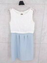 ◇ PROPORTION BODY DRESSING バックリボン チェック ノースリーブ 膝丈 ワンピース 3 ブルー ホワイト * ◆ 【中古】