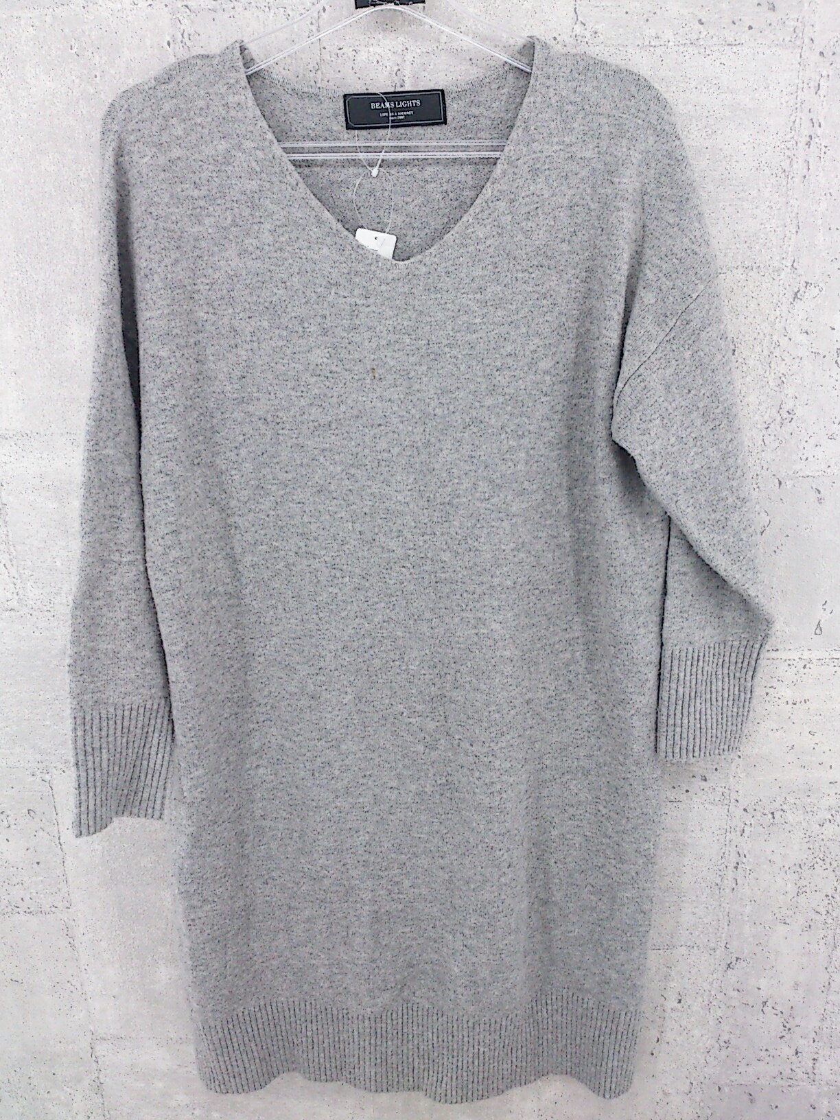 ◇ BEAMS LIGHTS ビームス ライツ 長袖 膝下丈 ニット ワンピース サイズ38 グレー レディース 【中古】