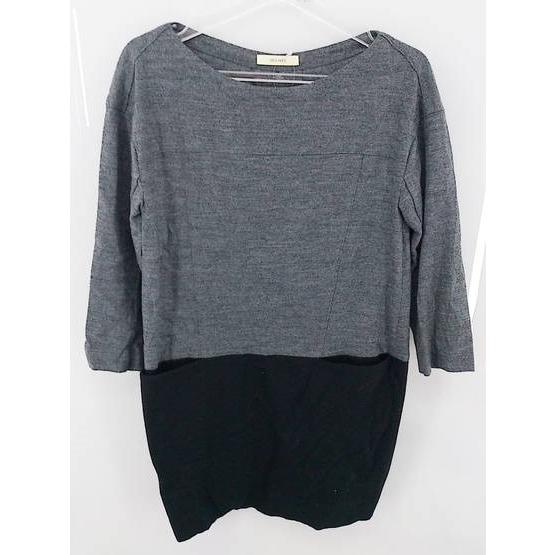 ◇ DESPRES デ プレ バイカラー 長袖 ミニ チュニック ワンピース サイズ1 グレー ブラック レディース P 【中古】
