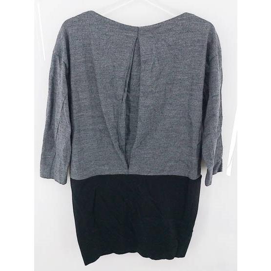 ◇ DESPRES デ プレ バイカラー 長袖 ミニ チュニック ワンピース サイズ1 グレー ブラック レディース P 【中古】